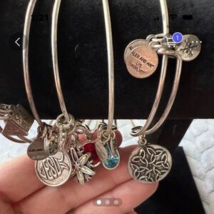 Alex and Ani Silver Charm Bracelet Lot